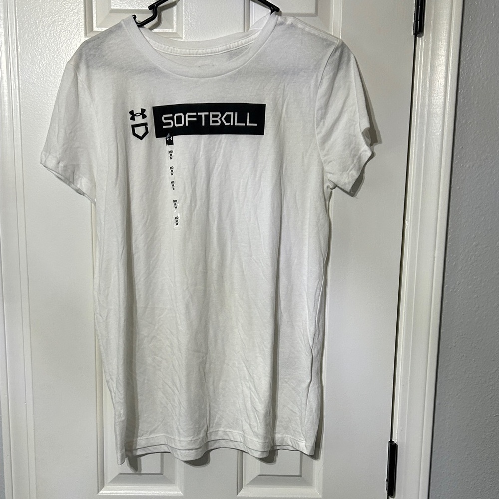 Under Armour White Softball Graphic Tee